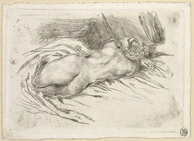 Studie af en kvinde set bagfra af Eugène Delacroix