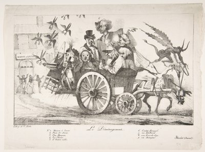 Censorrådet flytter ud, 1822. af Eugène Delacroix