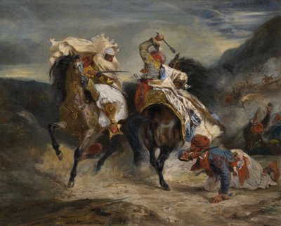 Kampen mellem Giaour og Hassan, 1826. af Eugène Delacroix