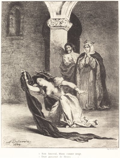The Song of Ophelia (Akt IV, Scene V) af Eugène Delacroix