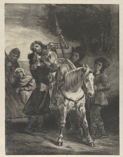 Den sårede Goetz optaget af sigøjnerne, 1836-43., 1836-43. af Eugène Delacroix