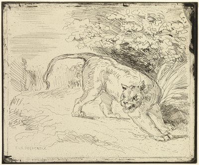 Tiger klar til forår af Eugène Delacroix