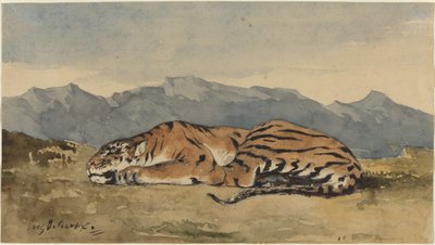 Tiger, ca. 1830. af Eugène Delacroix