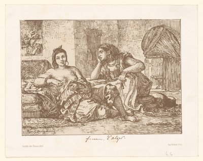 To siddende algeriske kvinder Femmes d