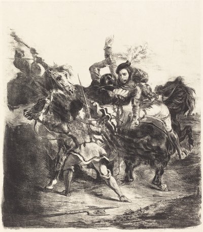 Weislingen angrebet af Goetz styrker af Eugène Delacroix