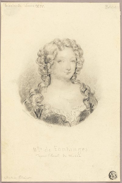 Medaljon Portræt af Miss de Fontanges af Eugène François Marie Joseph Devéria
