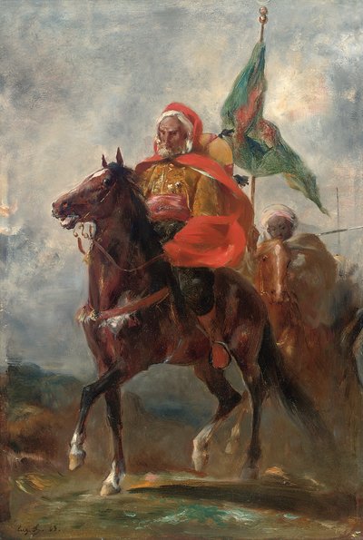 En orientalistisk høvding til hest, 1863 af Eugène Fromentin