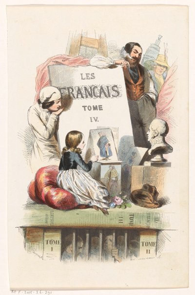 Kunstagtige personer Titelside for: Les Français peints par eux-mêmes, 1841 af Eugène Guillaumot