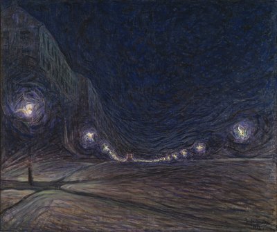 Hornsgatan om natten, 1902 af Eugène Jansson