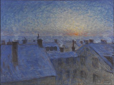 Solopgang over Stockholms tage, 1903 af Eugène Jansson