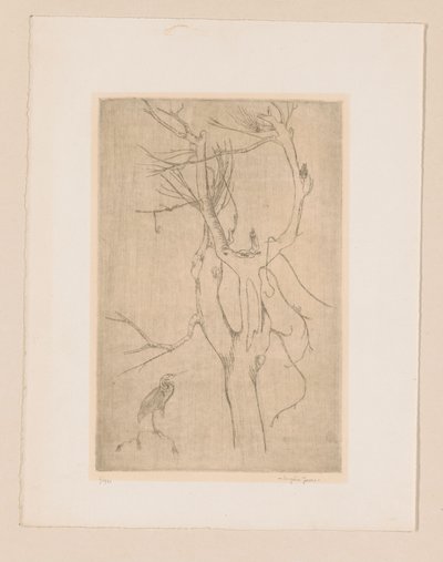 Træ og hejre af Eugène Joors (signed by artist)
