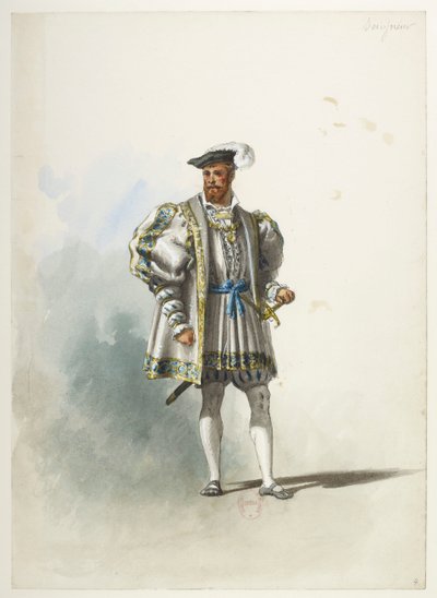 Btv1b84558104 04 - Saint-Saëns - Henry VIII - Maquettes de costumes - Lacoste - 4th Seigneur af Eugene Lacoste