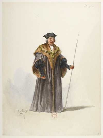 Btv1b84558104 09 - Saint-Saëns - Henry VIII - Maquettes de costumes - Lacoste - 9th Huissier af Eugene Lacoste