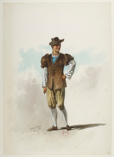 Btv1b84558104 13 - Saint-Saëns - Henry VIII - Maquettes de costumes - Lacoste - 13th Costume af Eugene Lacoste