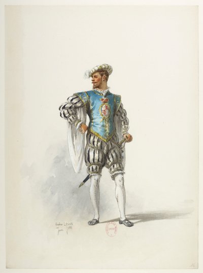 Btv1b84558104 16 - Saint-Saëns - Henry VIII - Maquettes de costumes - Lacoste - 16th Costume af Eugene Lacoste