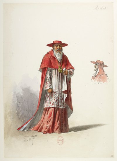 Btv1b84558104 27 - Saint-Saëns - Henrik VIII - Kostumemodeller - Lacoste - 27. Prælat af Eugene Lacoste