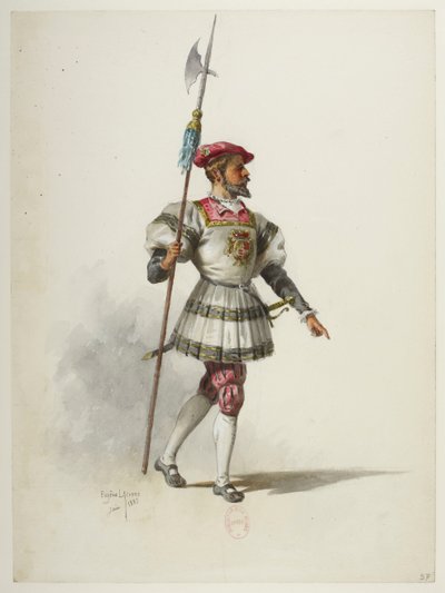Btv1b84558104 37 - Saint-Saëns - Henry VIII - Maquettes de costumes - Lacoste - 37. Kostume af Eugene Lacoste