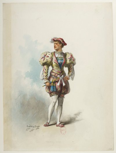 Btv1b84558104 57 - Saint-Saëns - Henry VIII - Maquettes de costumes - Lacoste - 57. Kostume af Eugene Lacoste