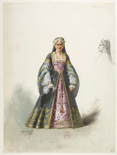 Btv1b84558104 61st - Saint-Saëns - Henry VIII - Maquettes de costumes - Lacoste - 61st Catherine Catherine af Eugene Lacoste