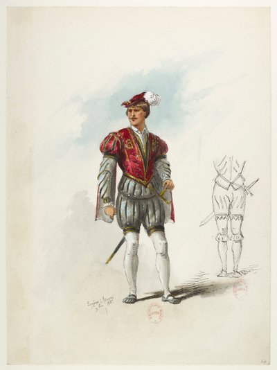 Btv1b84558104 66 - Saint-Saëns - Henry VIII - Maquettes de costumes - Lacoste - 64th Costume af Eugene Lacoste