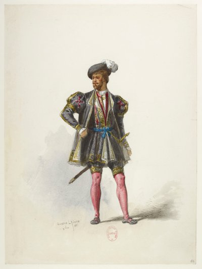 Btv1b84558104 68 - Saint-Saëns - Henry VIII - Maquettes de costumes - Lacoste - 66th Costume af Eugene Lacoste