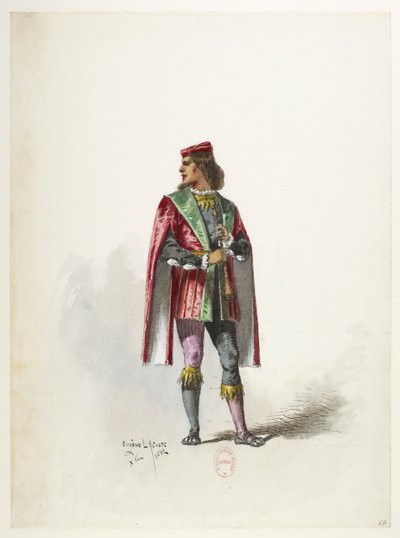 Btv1b84558104 69 - Saint-Saëns - Henry VIII - Maquettes de costumes - Lacoste - 67th Costume af Eugene Lacoste