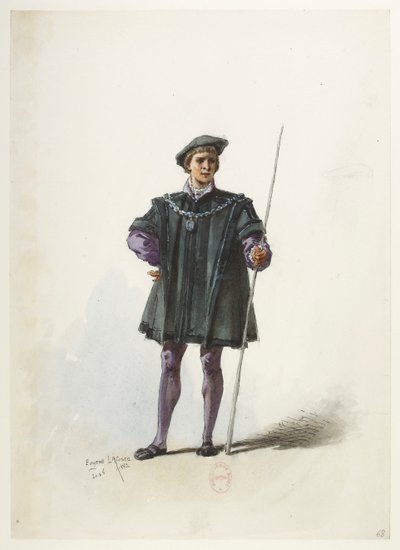 Btv1b84558104 70 - Saint-Saëns - Henry VIII - Maquettes de costumes - Lacoste - 68th Costume af Eugene Lacoste