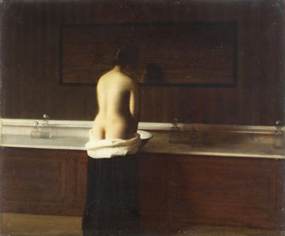 Ung kvinde ved sit toilet, 1898 af Eugène Lomont