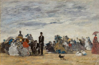 Trouville strand af Eugene Louis Boudin