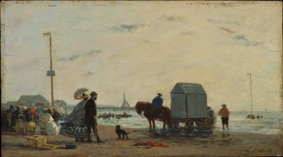 På stranden ved Trouville af Eugene Louis Boudin