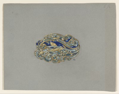 Design til en broche af Eugene Grasset