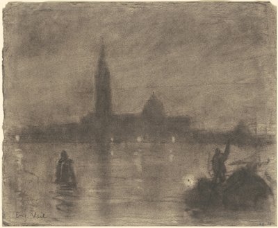 Aften, San Giorgio Maggiore, Venedig af Eugène Vail