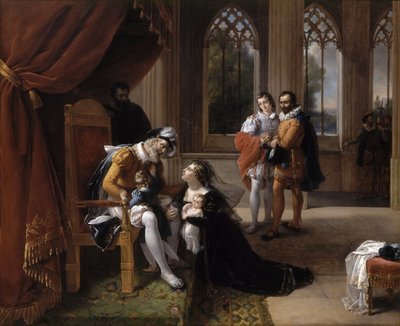 Inês de Castro med sine børn ved fødderne af Afonso IV, konge af Portugal, 1335 af Eugénie Servières