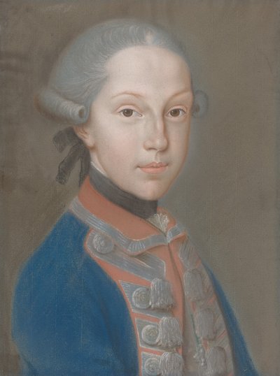 Portræt af en ung mand i uniform af European 18th Century