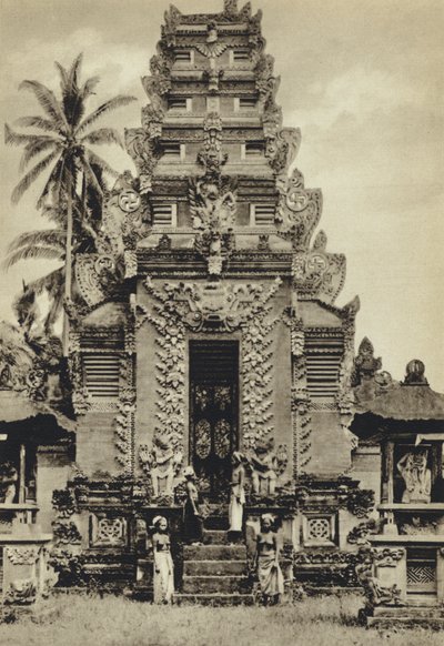 Hollandsk Indien, Temple, Bali (s/h foto) af European Photographer