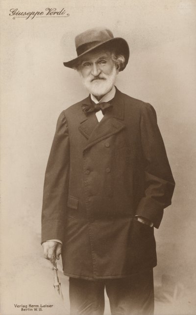 Portræt af Giuseppe Verdi, operakomponist (s/h foto) af European Photographer