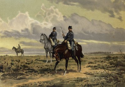 A Cavalry Advance (chromolitho) af European School
