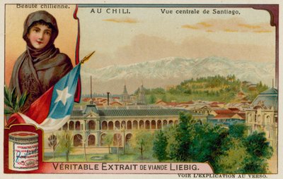 En chilensk skønhed og udsigt over det centrale Santiago af European School