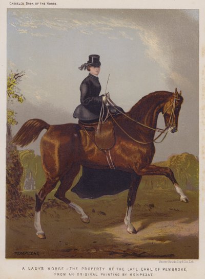 En dames hest, den afdøde jarl af Pembrokes ejendom (farve litho) af European School