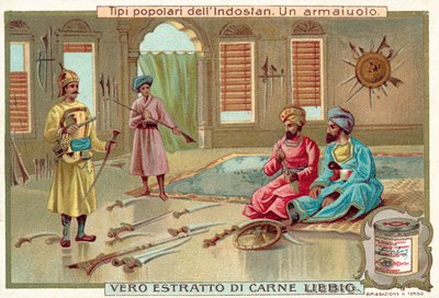 En våbensmed (chromolitho) af European School