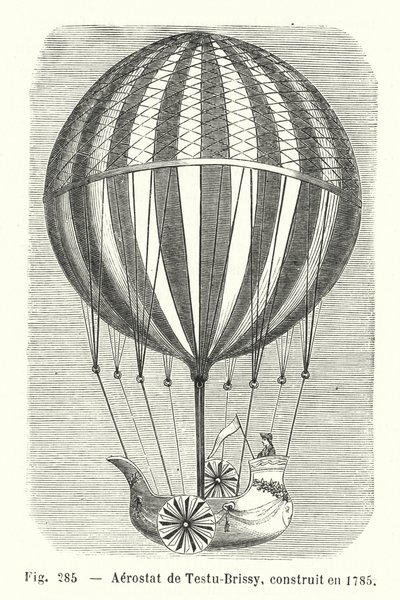 Aerostat af Testu-Brissy, bygget i 1785 (gravering) af European School