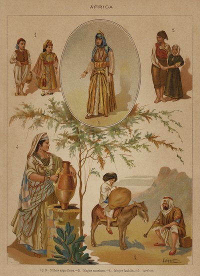 Afrika (farve litho) af European School