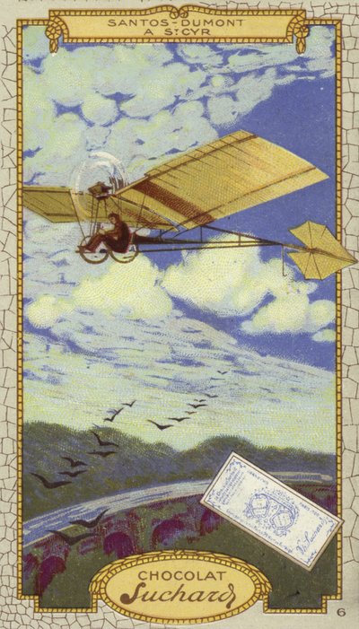Alberto Santos-Dumont i St Cyr, Frankrig (chromolitho) af European School