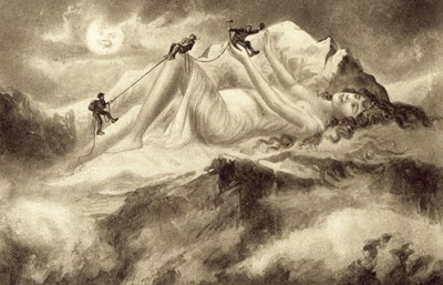 Alpinisme (litografi) af European School