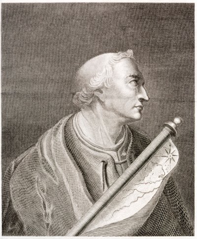 Amerigo Vespucci, italiensk navigatør og opdagelsesrejsende (gravering) af European School