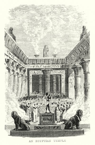 Et egyptisk tempel (gravering) af European School