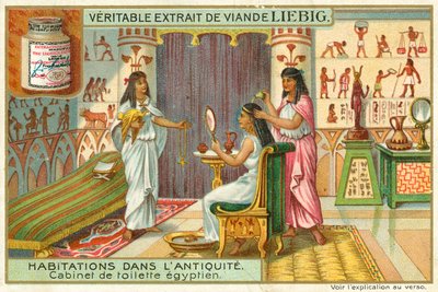 Gammelt egyptisk omklædningsrum (chromolitho) af European School
