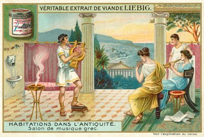 Gammelt græsk musikrum (chromolitho) af European School