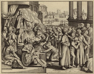 Antiochos og martyrdøden for kvinden med syv sønner (gravering) af European School