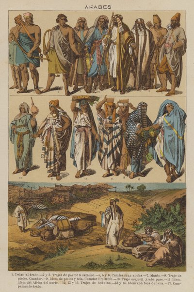 Araber (farve litho) af European School
